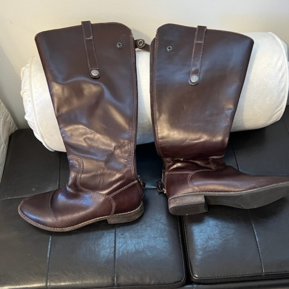 Brown Leather Boots Women's 7/5 (7 1/2) Calf Height Boots